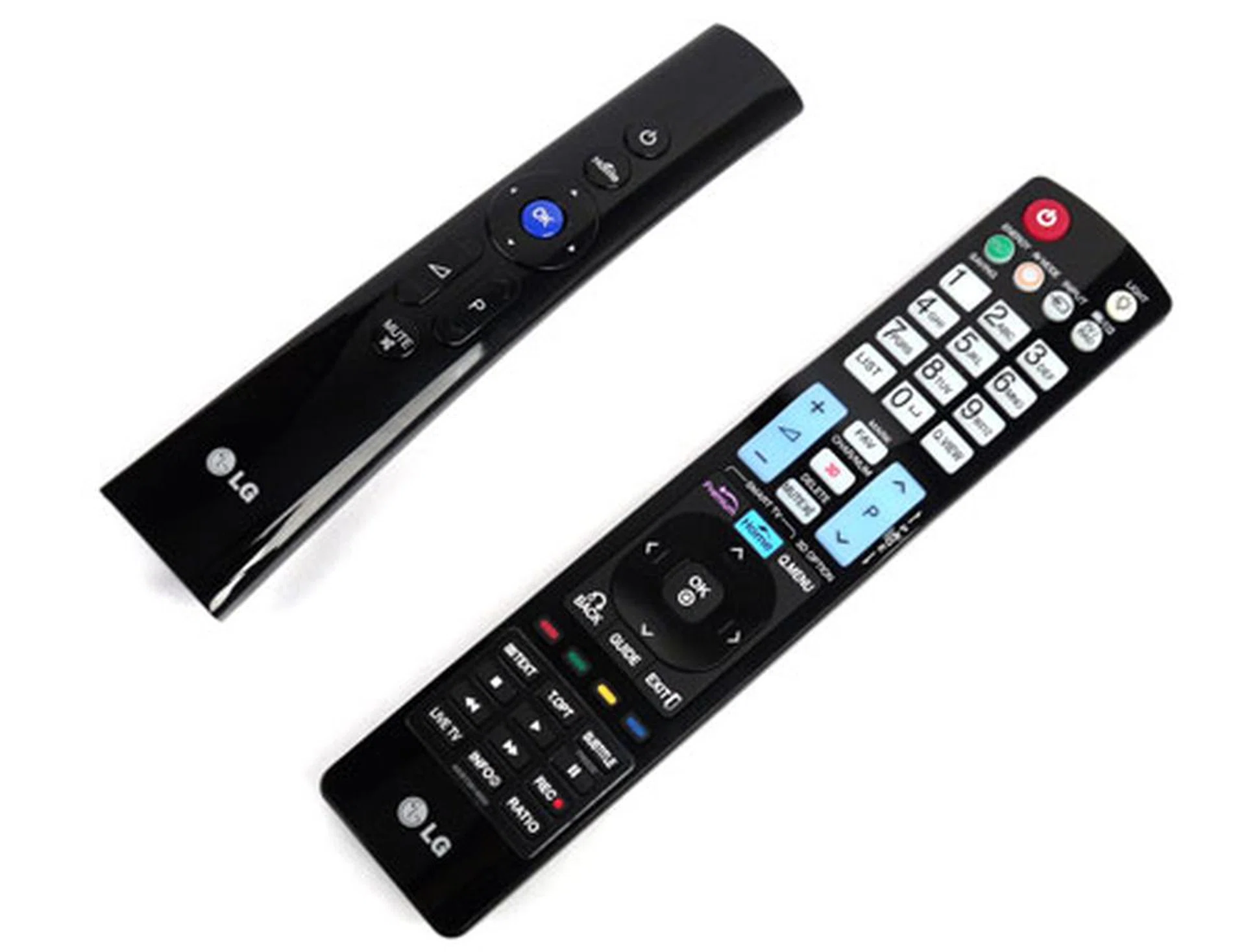 Unlike some of its LCD counterparts, the PZ950's Magic Motion Remote (left) does not require an external sensor to be connected to the TV since it's already integrated within the set. The RF-based remote operates on the 2.4GHz band.