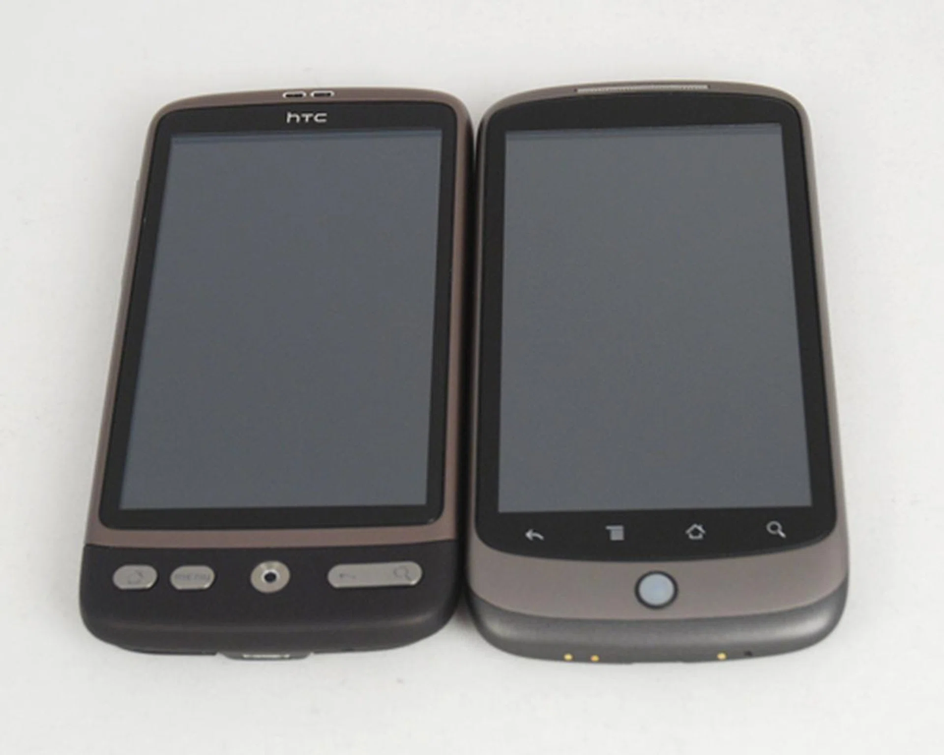 Both the Desire (left) and Nexus One (right) are similar in form factor and size, but that's as far as the similarities end.