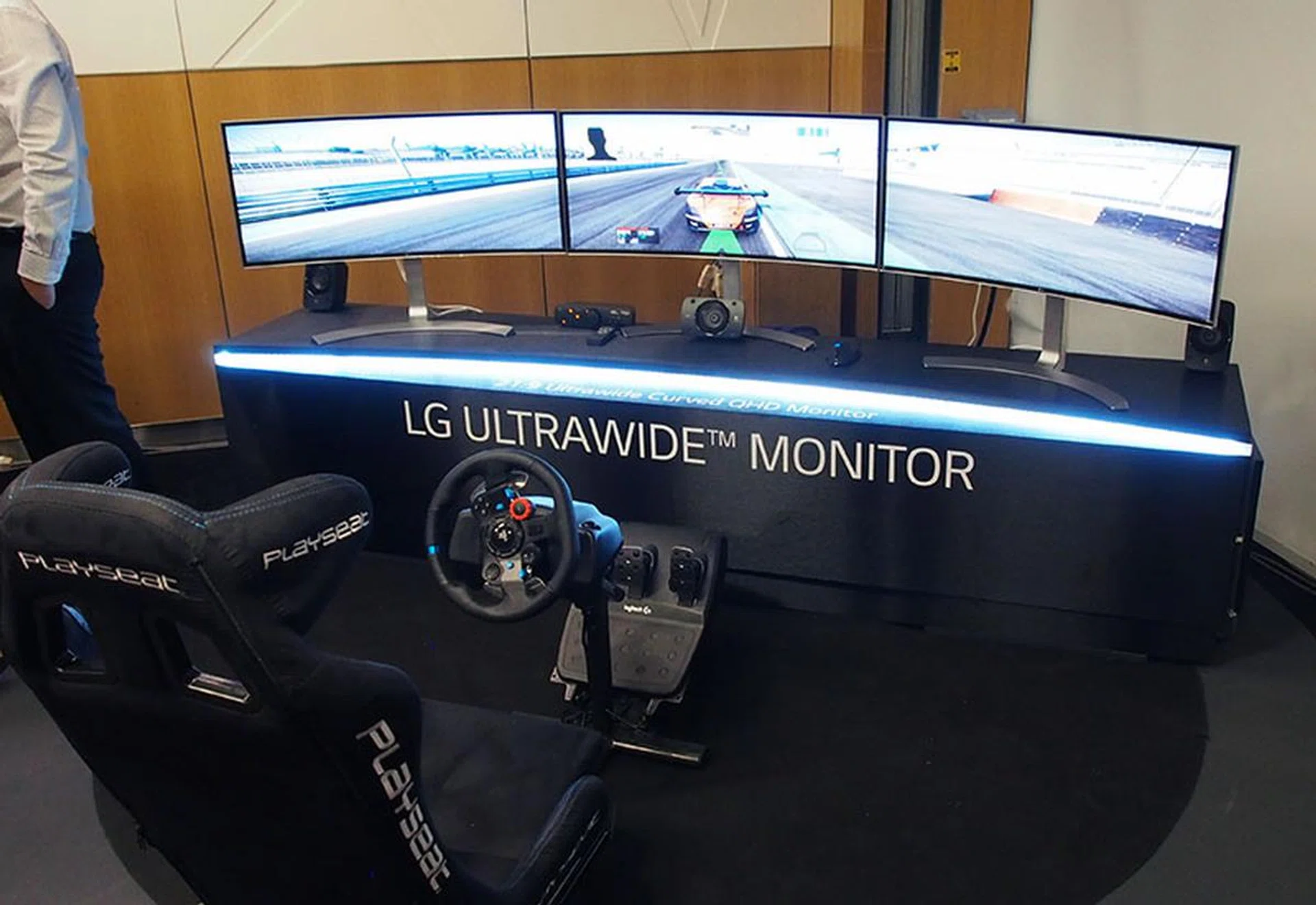 Gaming nirvana is three 34-inch UltraWide monitors side-by-side.