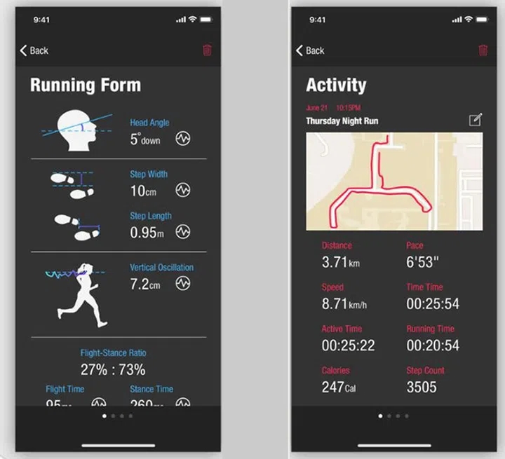 Get feedback on how you run from the app.