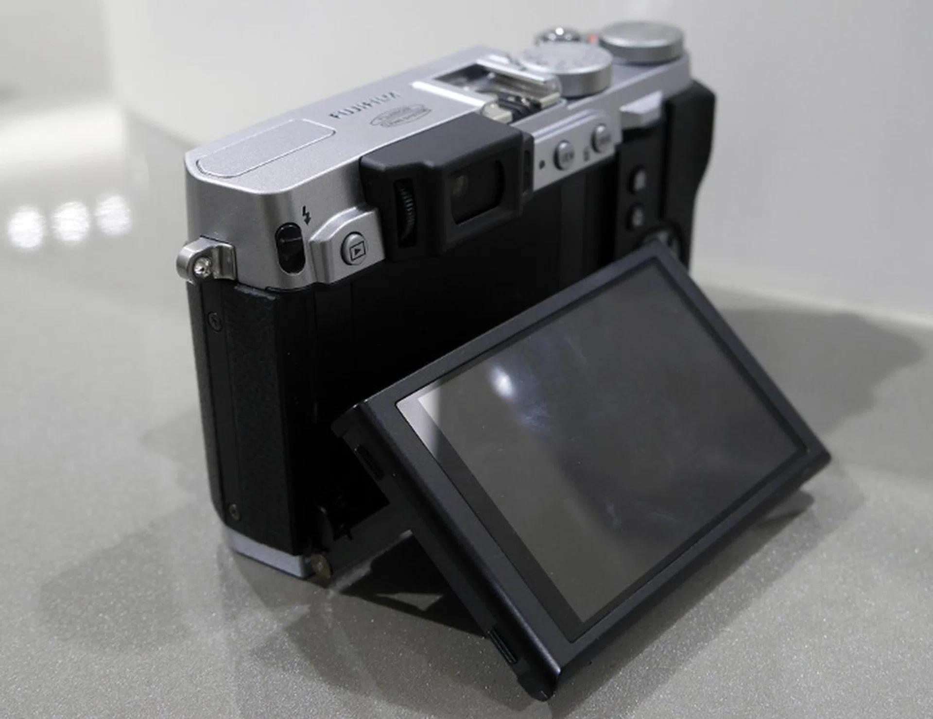 The X-30 features a tilting display to make it easier to shoot overhead or from a low angle