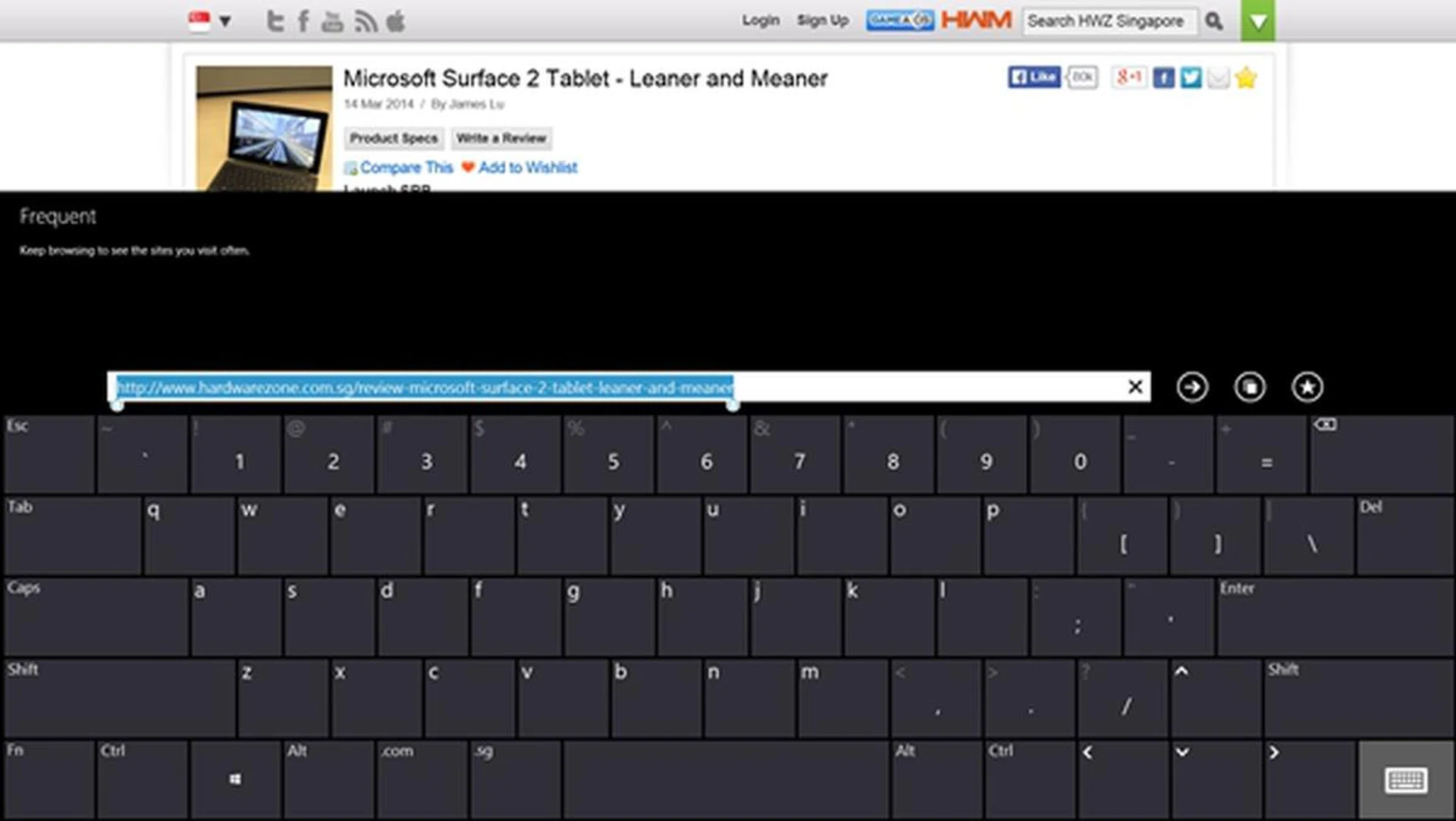 We find the keys on the full-sized keyboard to be a tad small and the layout to be tight for comfortable typing.