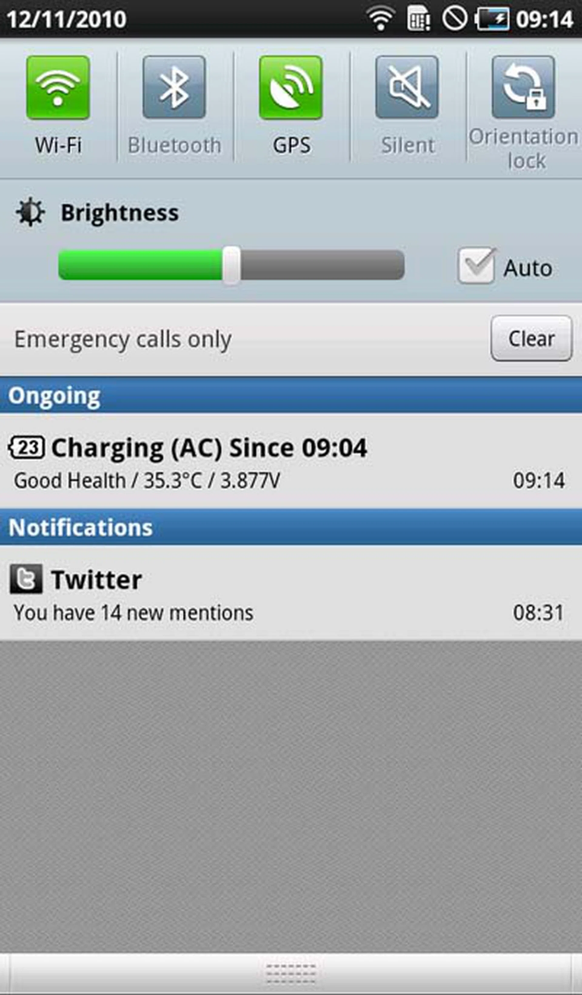The notification bar gets tweaked with a few goodies that makes using the Tab so much easier.