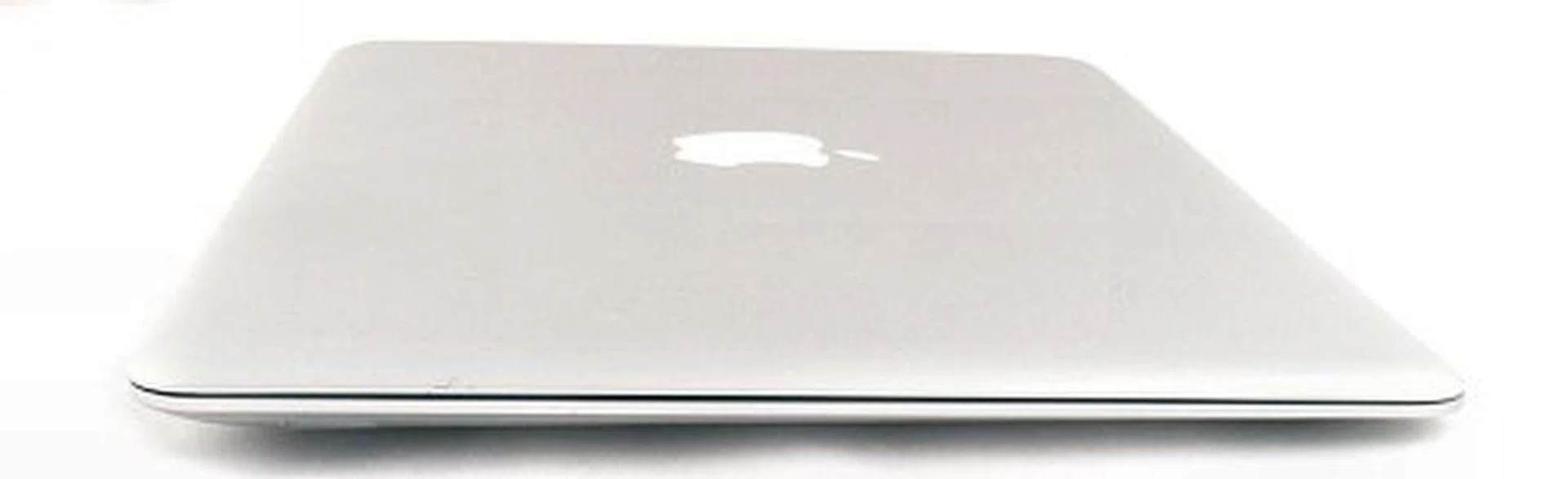 The left side of the MacBook Air is devoid of ports, except for a recessed MagSafe power connector.
