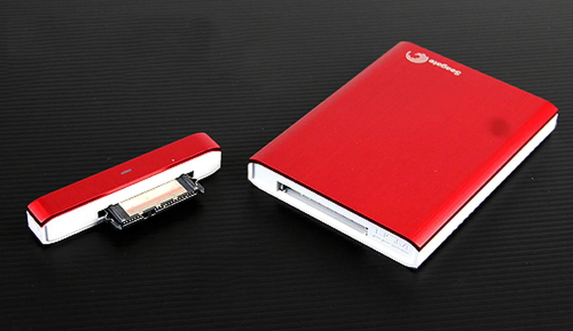 Seagate's Universal Storage Module adapter lets you swap the standard USB 3.0 connector for Thunderbolt and even FireWire ones.