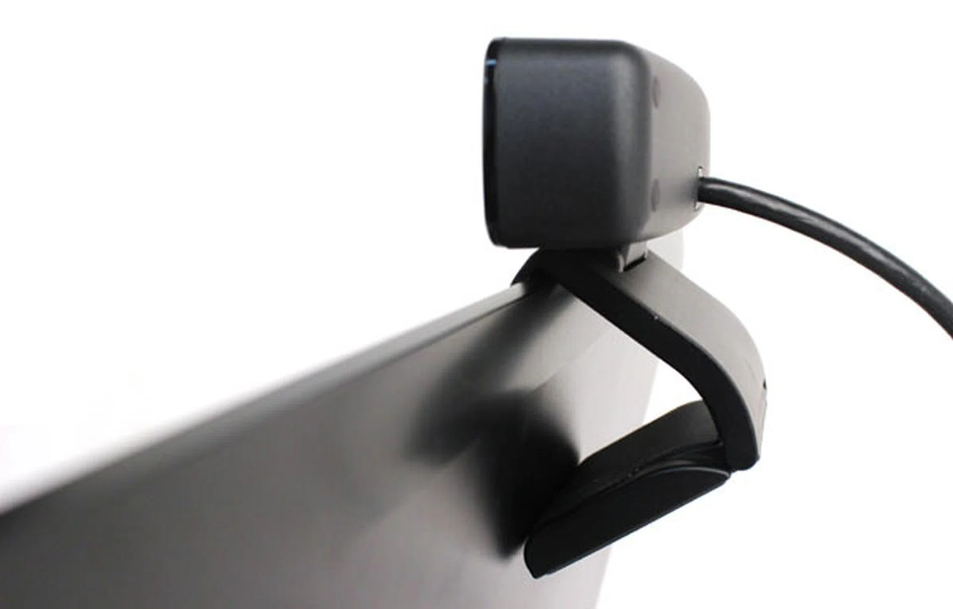 The clip is wide enough to go around even the largest desktop monitor, but still secure enough for a notebook display.