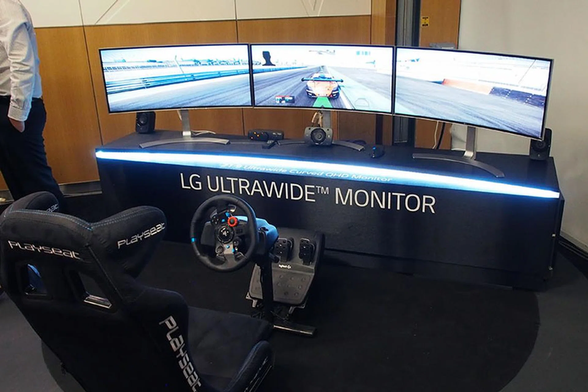 Gaming nirvana is three 34-inch UltraWide monitors side-by-side.