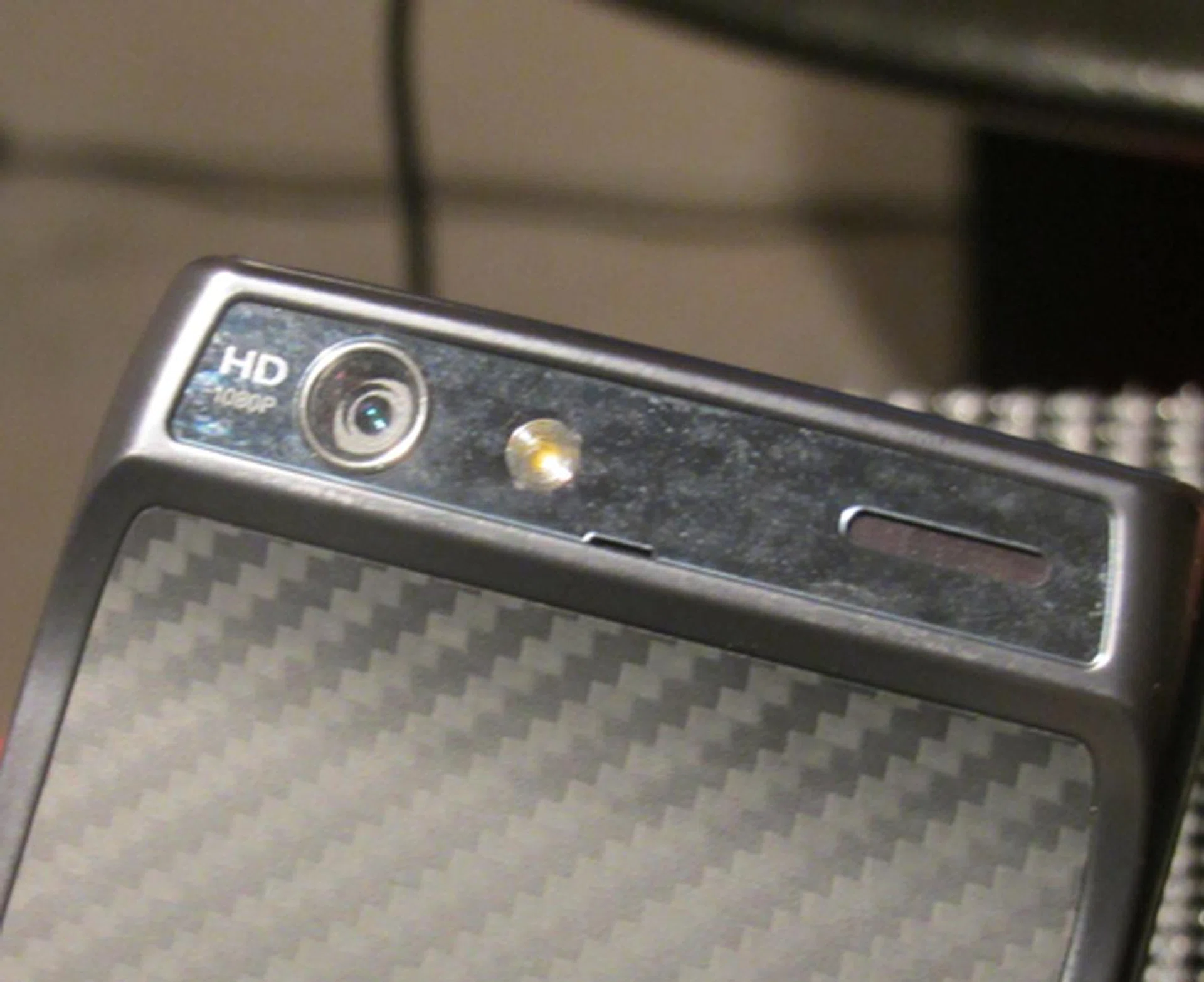 A close-up of the 8-megapixel shooter. Noticeably, there's only a single LED flash.