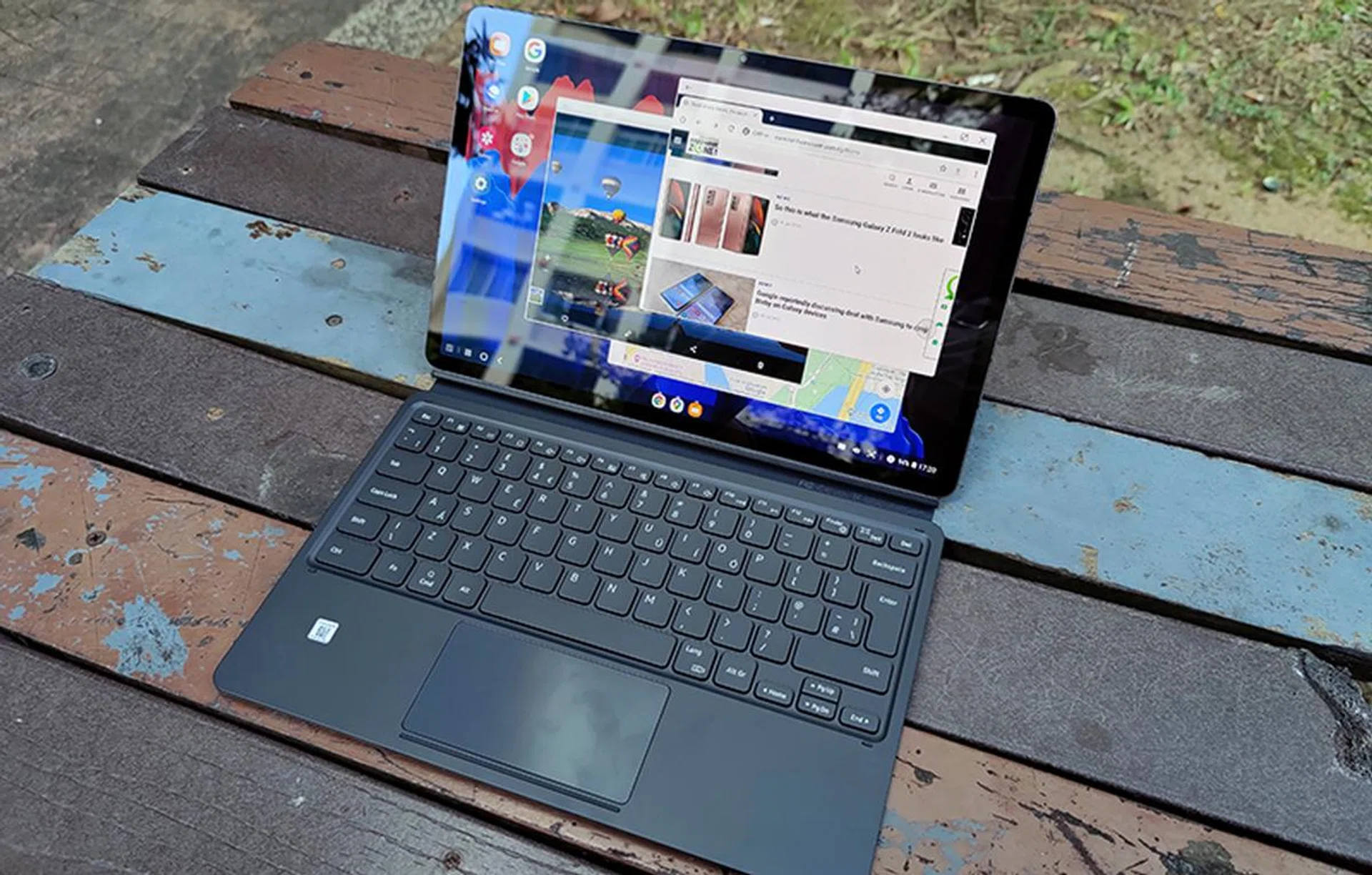 In landscape mode, the front camera goes to the top, making it ideal for video conference calls.