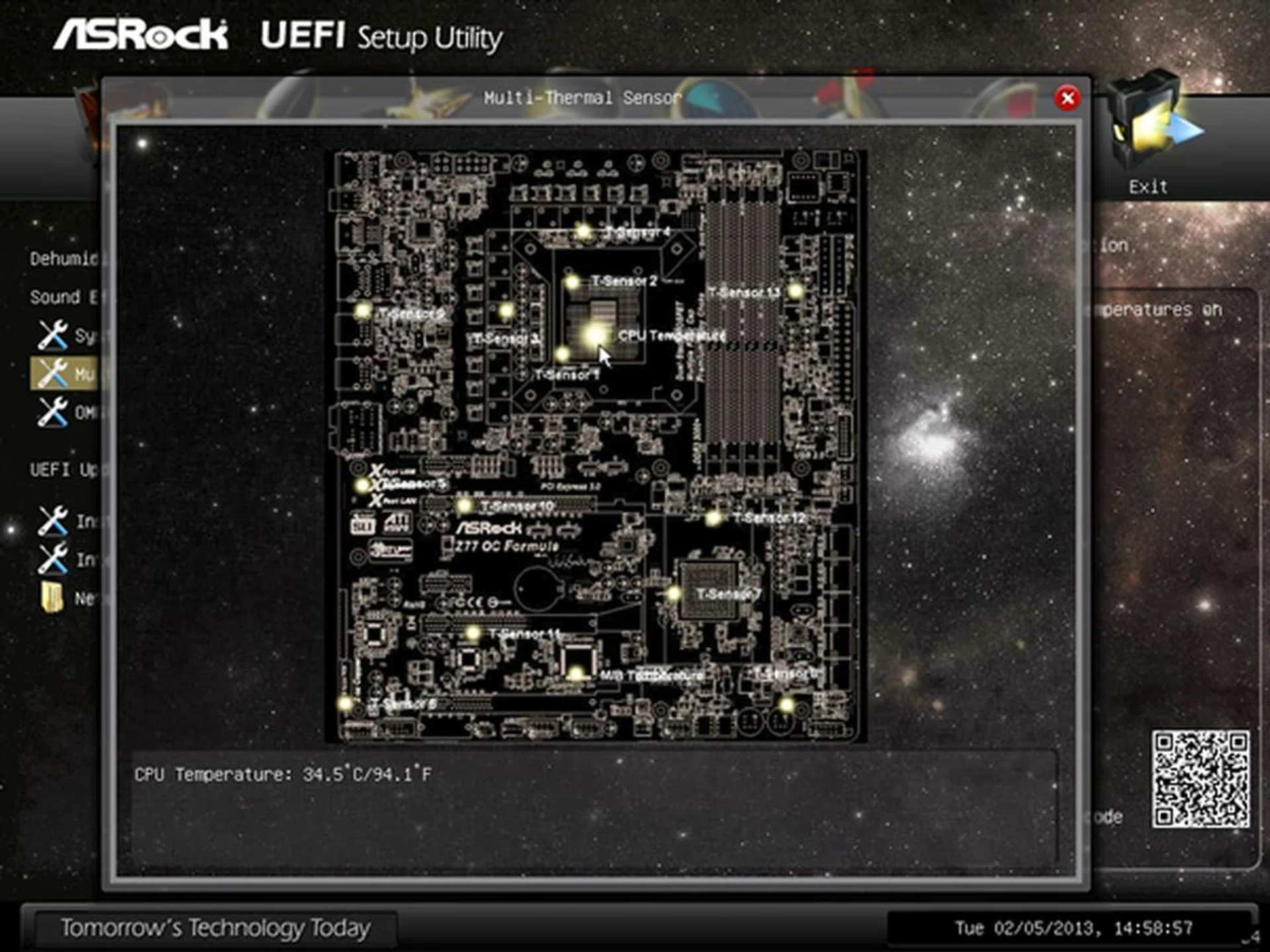 In order to find out the temperature (in degrees Celsius) of any thermal sensor, we only needed to mouse over a particular point and its readings will be displayed at the bottom of the window.