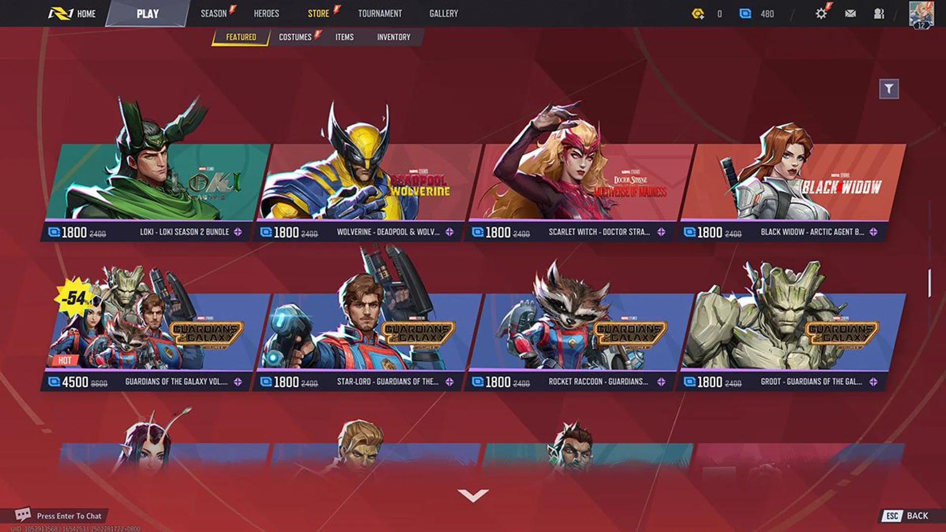Just a portion of skins on offer, pulling from some famous recent TV shows and movies.