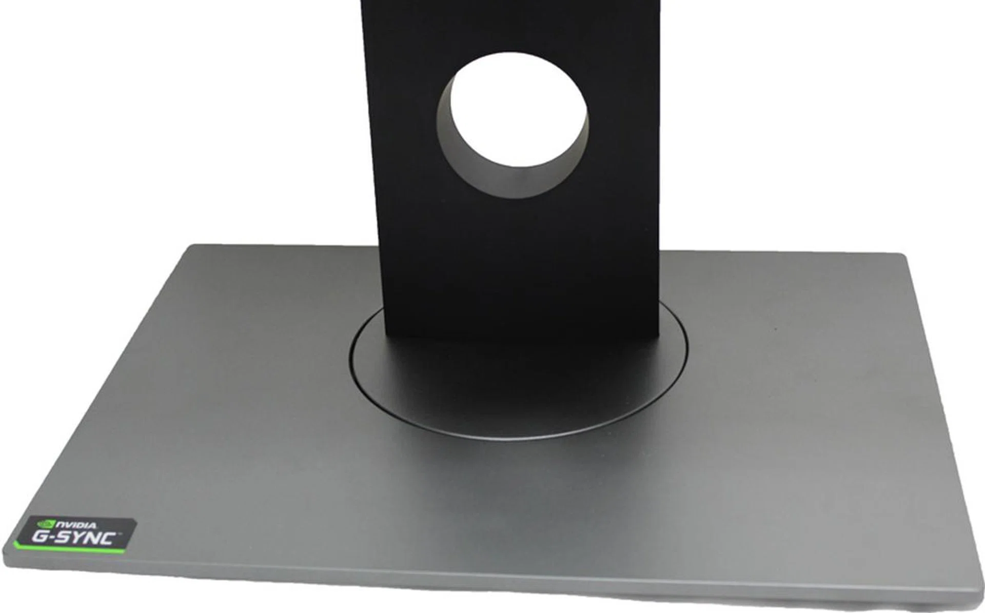 Rectangular and very stable, the Dell won't budge unless you really exert pressure on it.