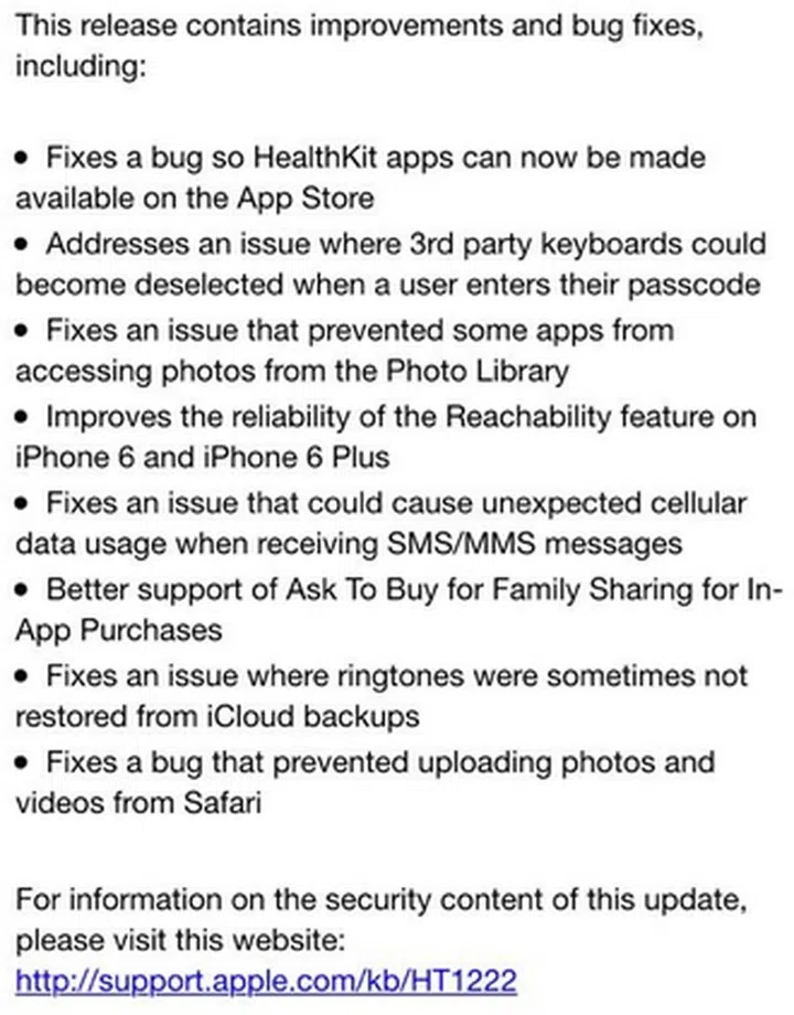 What the iOS 8.0.1 update is supposed to fix. What they didn't anticipate is what might break from this update.