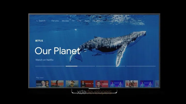 A purported screenshot of the new Android TV interface. <br>Image source: XDA Developers.