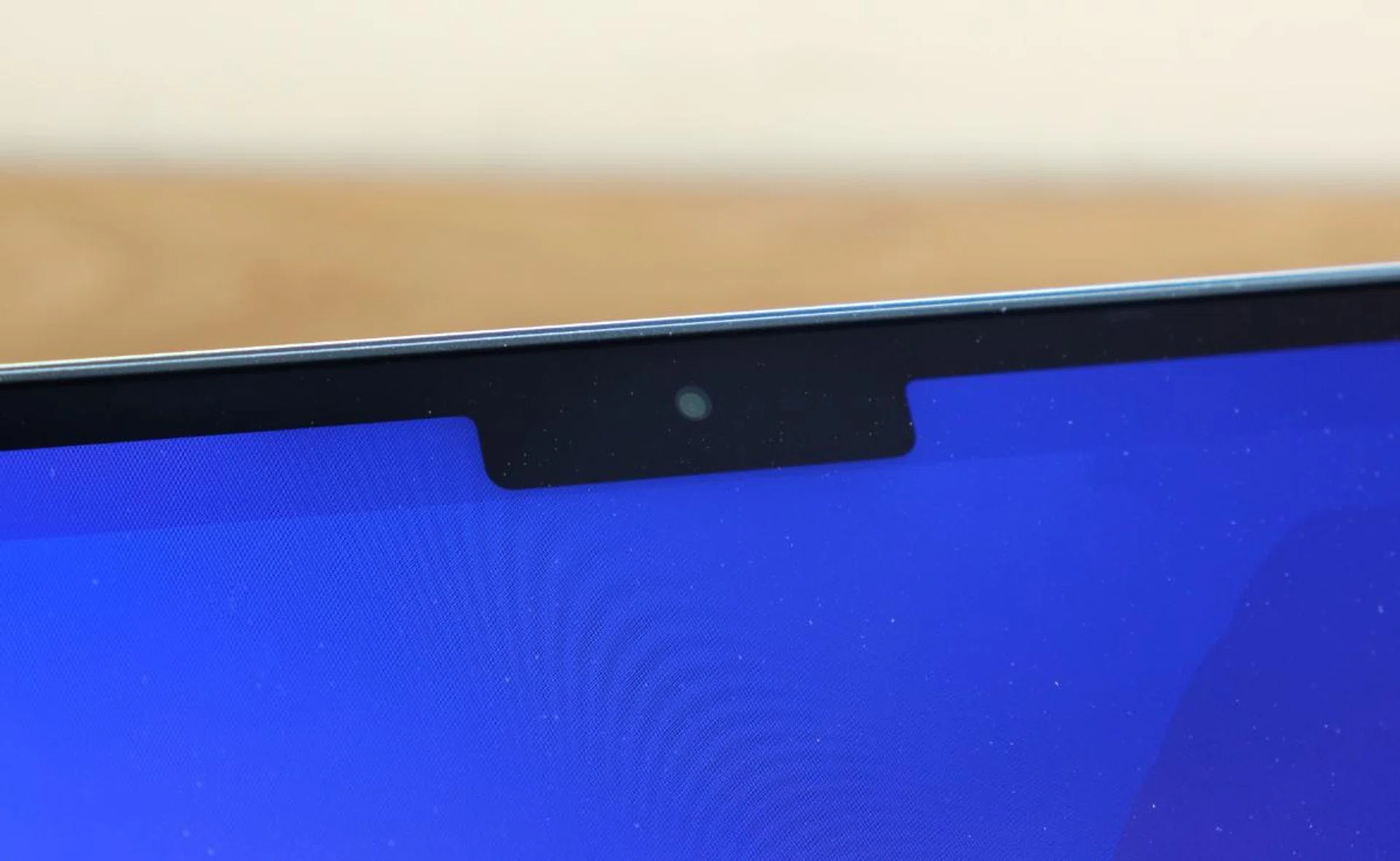 Within the notch resides a 1080 web camera. The quality won't blow your mind but it'll suffice for online meetings.