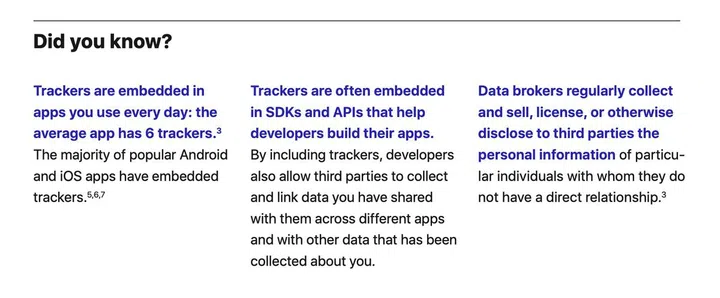 The report explains how trackers work. (Image source: Apple)