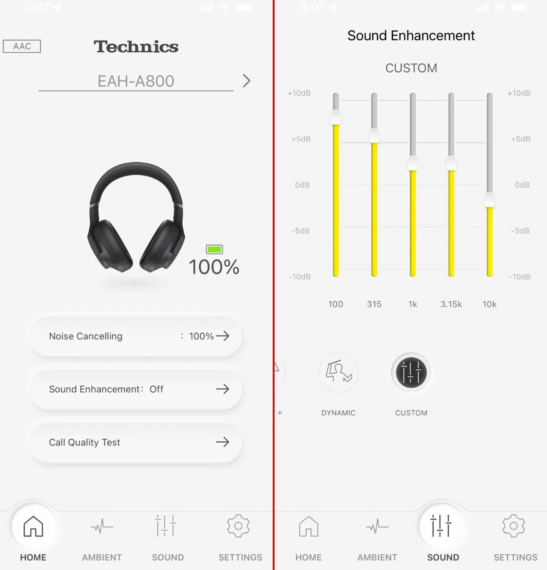 The app lets you customise and tweak many aspects of the headphone.
