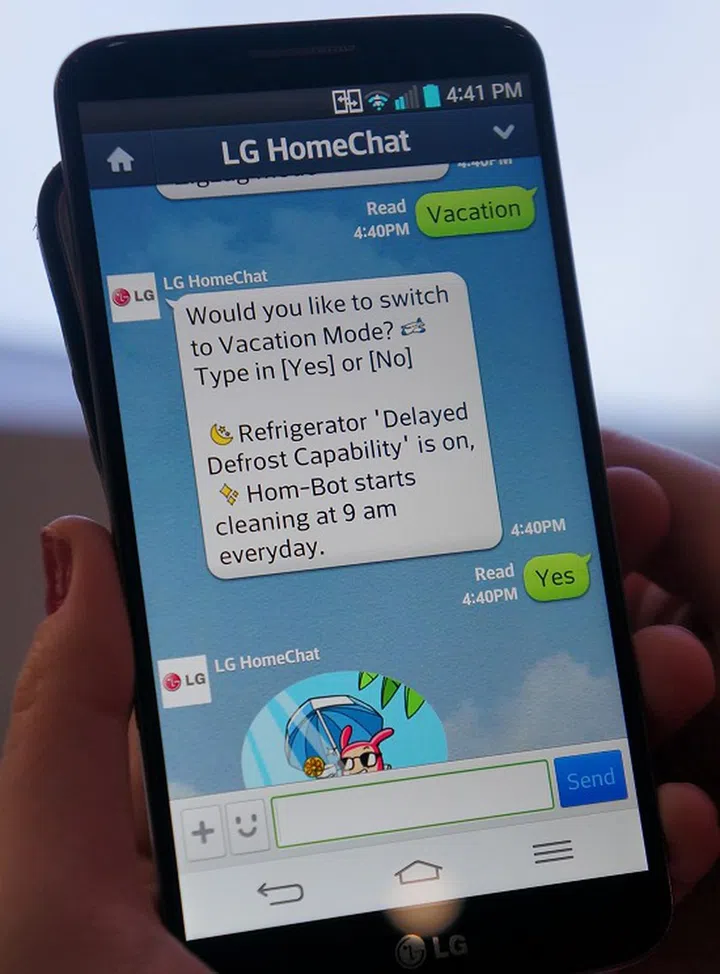 When you've multiple registered appliances on your LG HomeChat and a universal command is invoked, you get the option to issue a multi-action response.