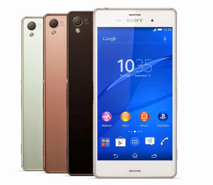 The Xperia Z3 (pictured here) and Xperia Z3 Compact will be available in a variety of colors.
