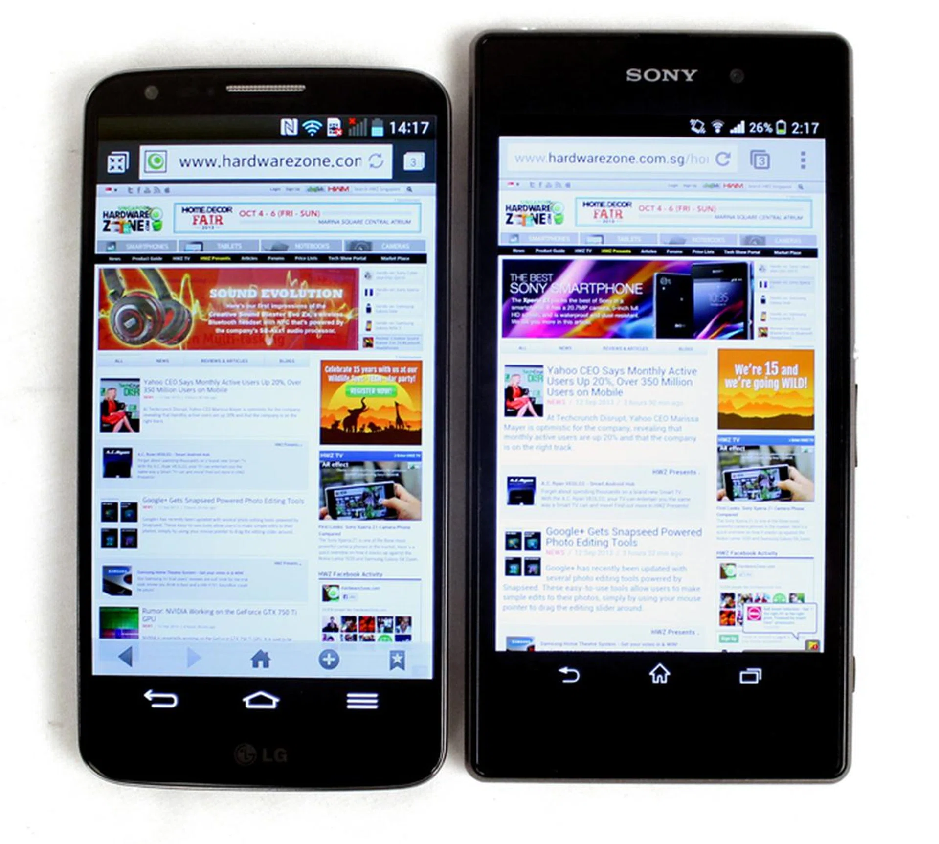 The G2 packs a 5.2-inch display into a 5-inch form factor, and is actually smaller than some other 5-inch smartphones like the Sony Xperia Z1.