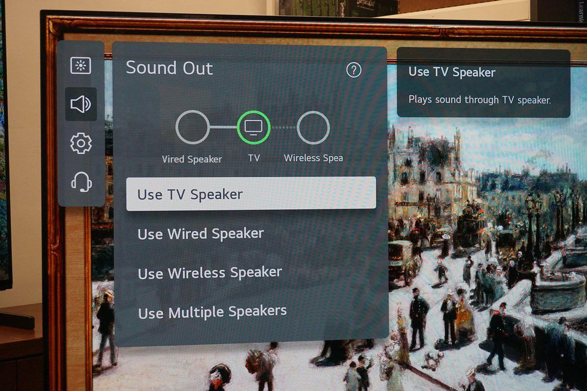 LG has a pretty nifty Bluetooth Surround feature support by allowing you to pair relevant speakers and use them as your rear speaker(s). Clever.