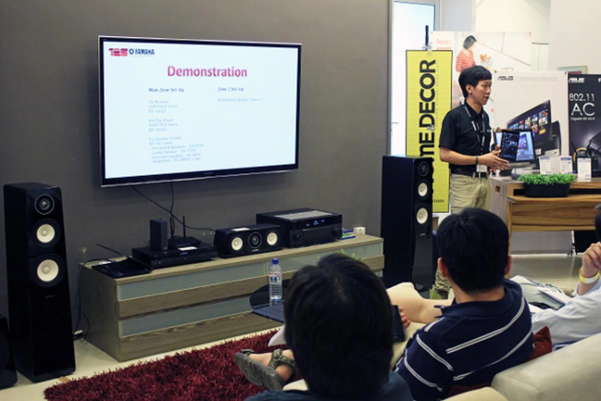 Yamaha demonstrates the convenience of splitting your home into specific zones for your audio equipment and how they can all be controlled with a single app.