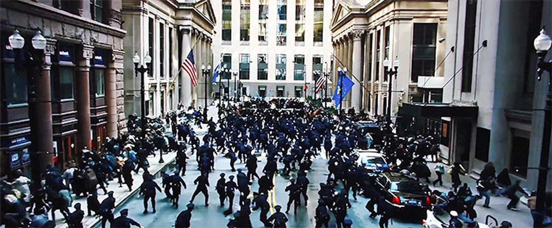 Upscaled content retained plenty of details and sharpness. (Scene from The Dark Knight.)
