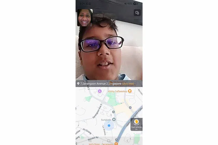 imoo Watch Phone X10 smartwatch mother and son having a video call with location map showing 