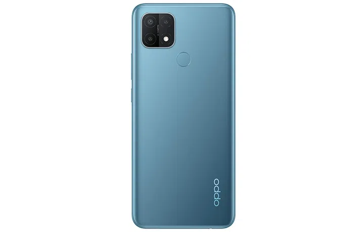 Oppo A15s in Mystery Blue.