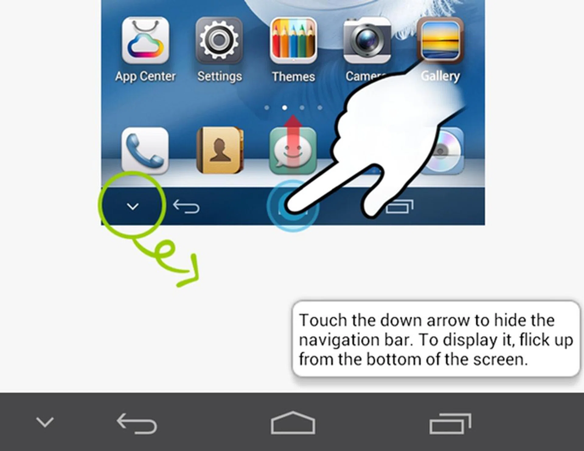 The option to hide the navigation bar comes in handy especially if you want to fully maximize the 6.1-inch screen.