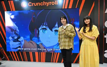 Ichikawa-san and Hayami-san at the Crunchyroll booth. Photo: Crunchyroll