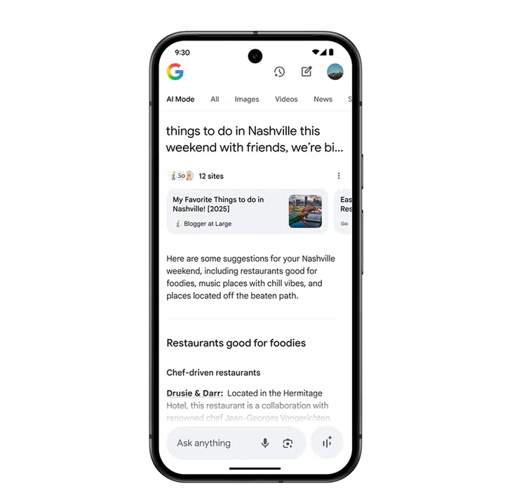 Deep Search isn't only for academic research. You can save plenty of time with just a single query. Image: Google.