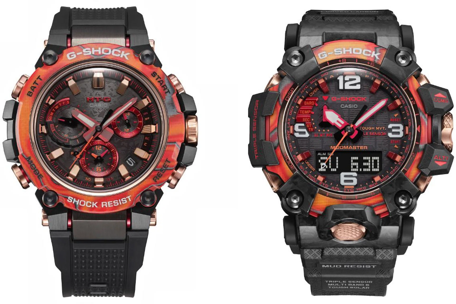 The Casio G-Shock 40th anniversary Red Flare Series. (Image source: Casio)
