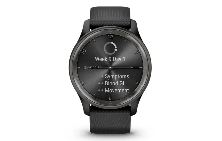 Garmin vivomove Trend hybrid smartwatch.