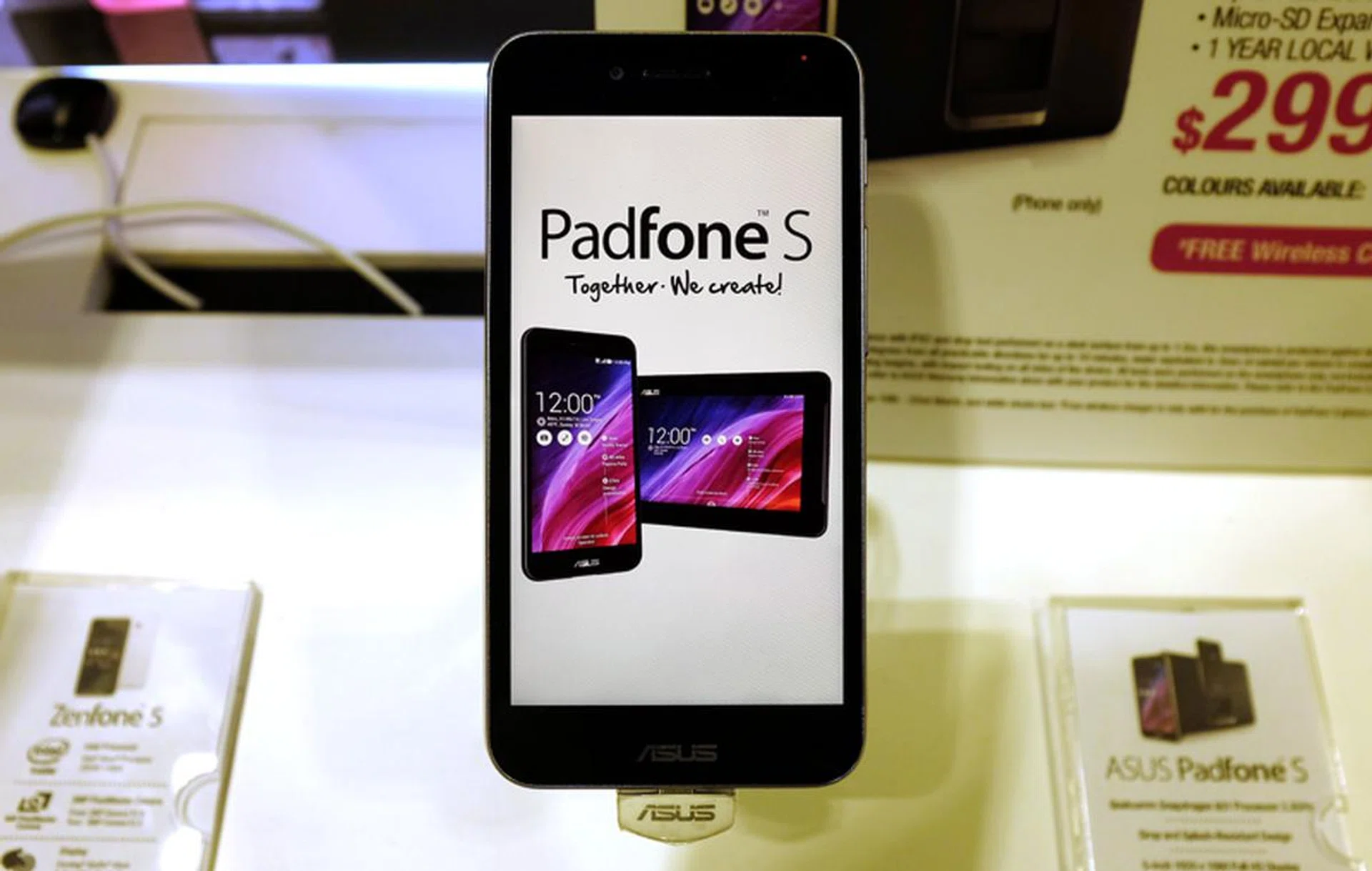 If you're looking for flagship level performance at a very affordable price, look no further than the ASUS Padfone S. Powered by a Qualcomm Snapdragon 801 2.3GHz quad-core processor, this 5-inch Full HD smartphone can also be transformed into a 9-inch tablet with a tablet dock (sold separately). The PadFone S usually sells for $449, but it's just $299 at the PC Show.