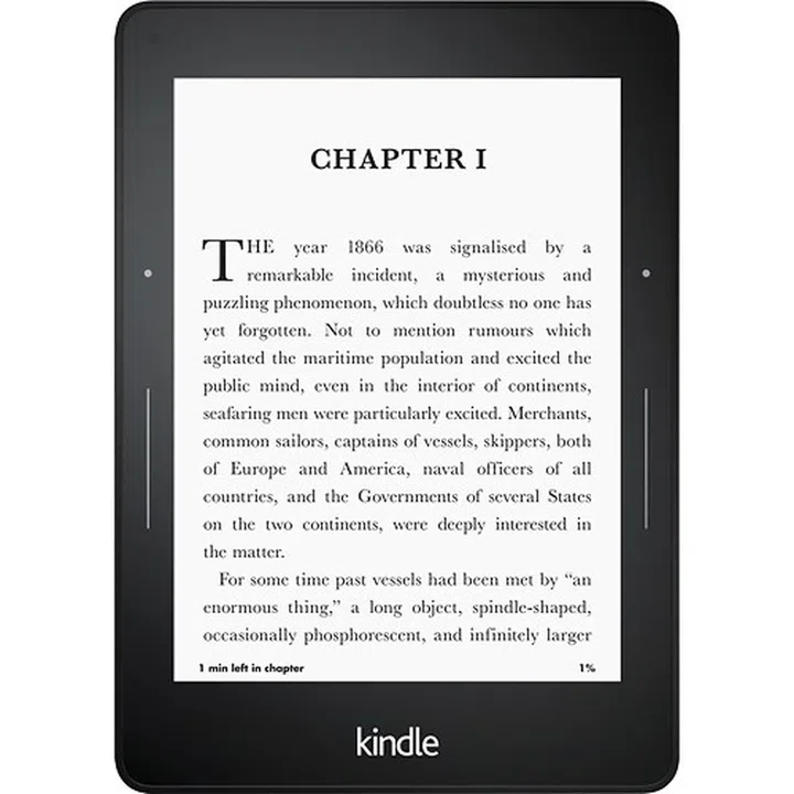 Amazon's current flagship Kindle, the Kindle Voyage.