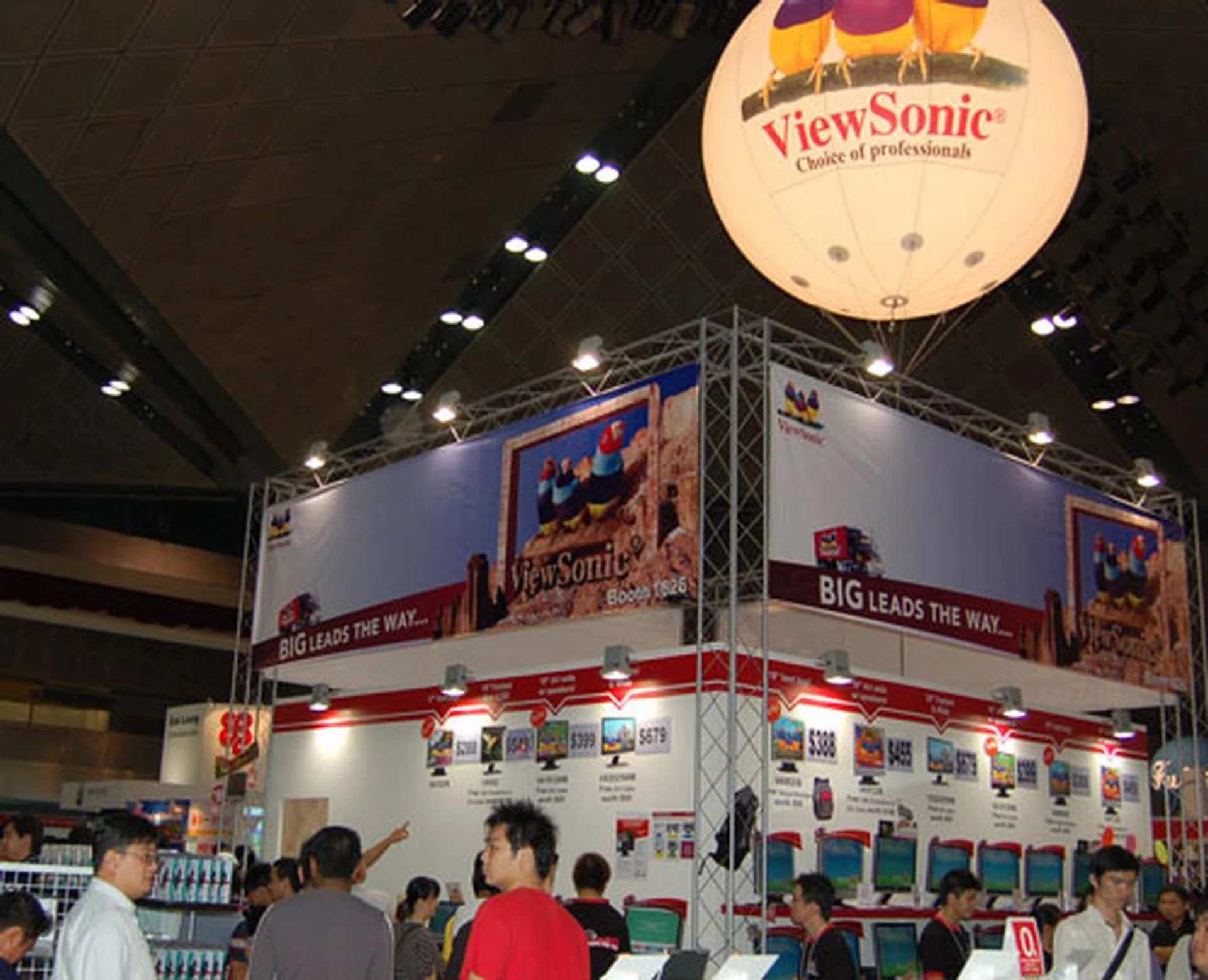 Viewsonic definitely didn’t want to be left out in the battle for the big screens. Their booth emphasized a large display (pun intended) of monitors and large screen TVs, which were all available at great prices.