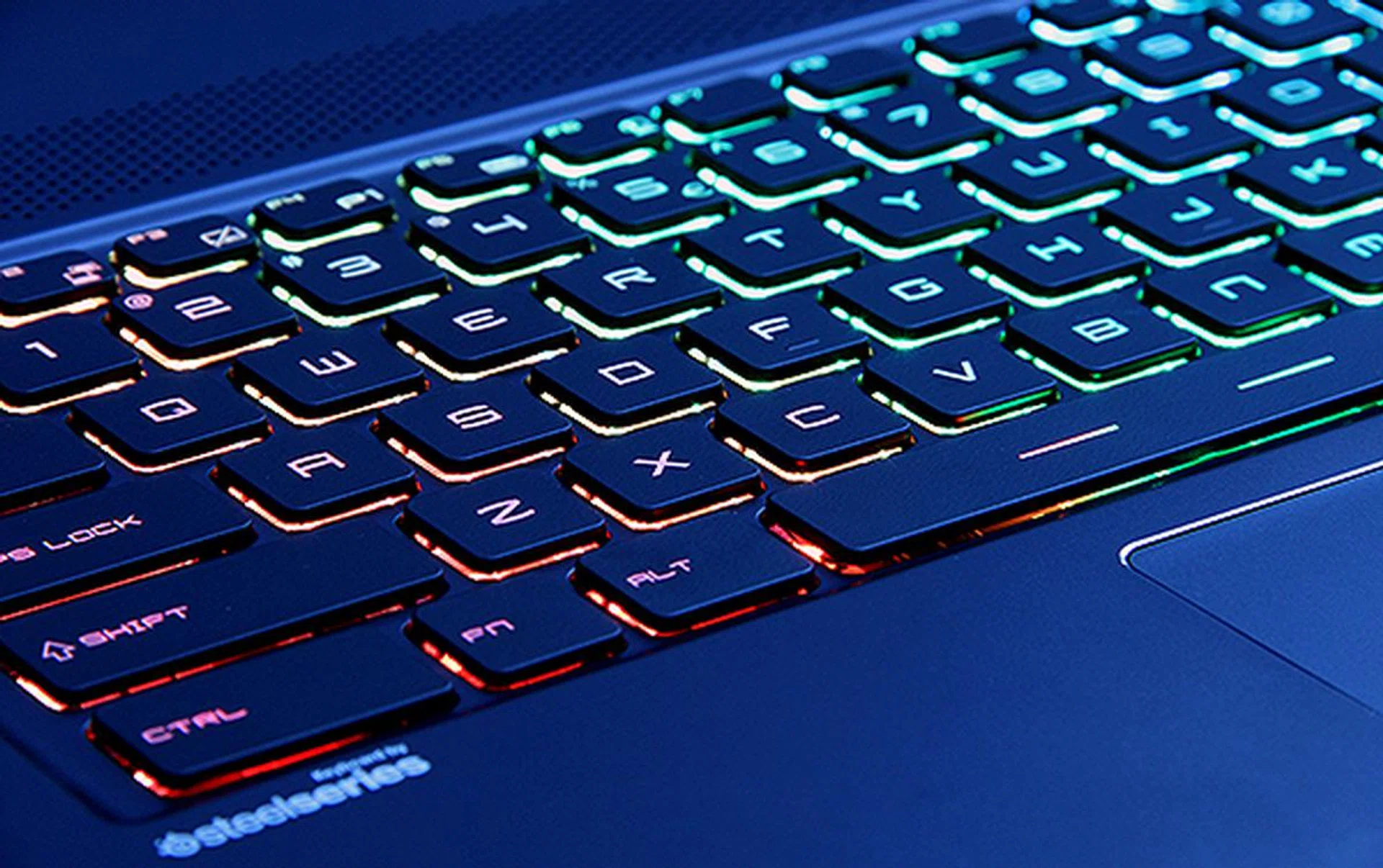 The keyboard is by Steelseries and is feels marginally better than the Blade Pro's. Also, the customizable backlights are very cool.