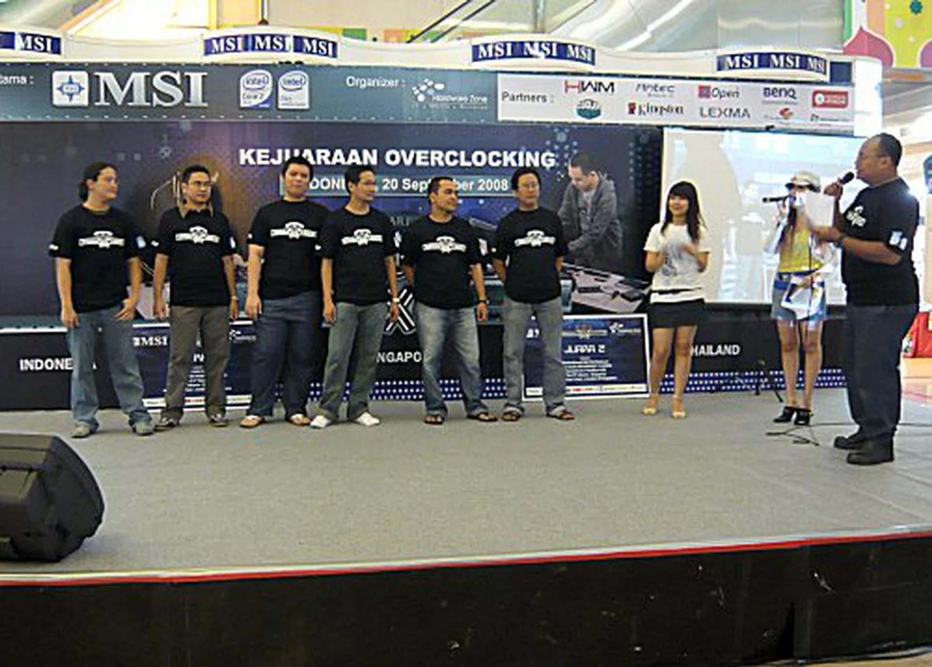  It was time to begin and our contestants headed on stage for a quick introduction and interview.  