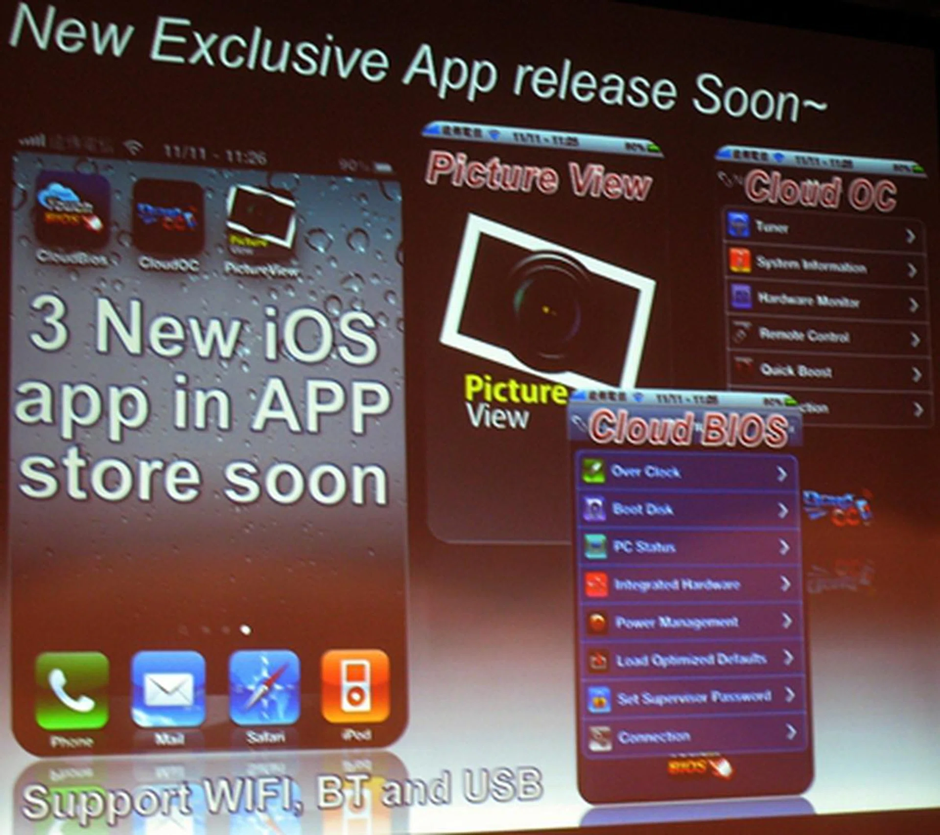 Gigabyte will be releasing three exclusive iOS applications soon. The first is Cloud OC for power users to tweak their systems using their iOS devices. Besides tweaking their systems, they can also overclock them using the Cloud OC application. As a pleasant afterthought, Gigabyte's Picture View application allows users to transfer their pictures and videos lovingly captured on their iOS devices for archival and viewing pleasure.