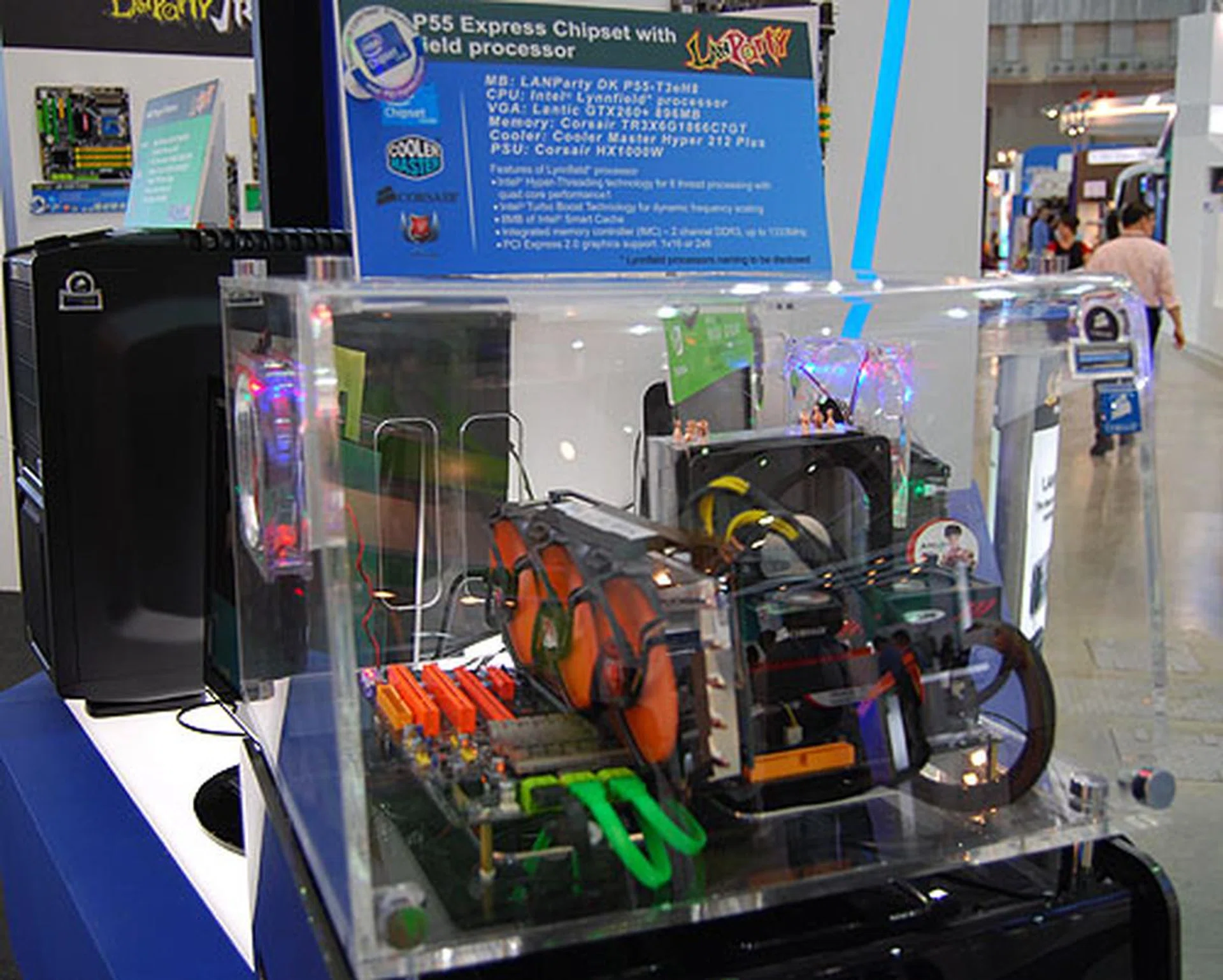 Predictably, we saw a demo of DFI's upcoming P55 motherboard. 