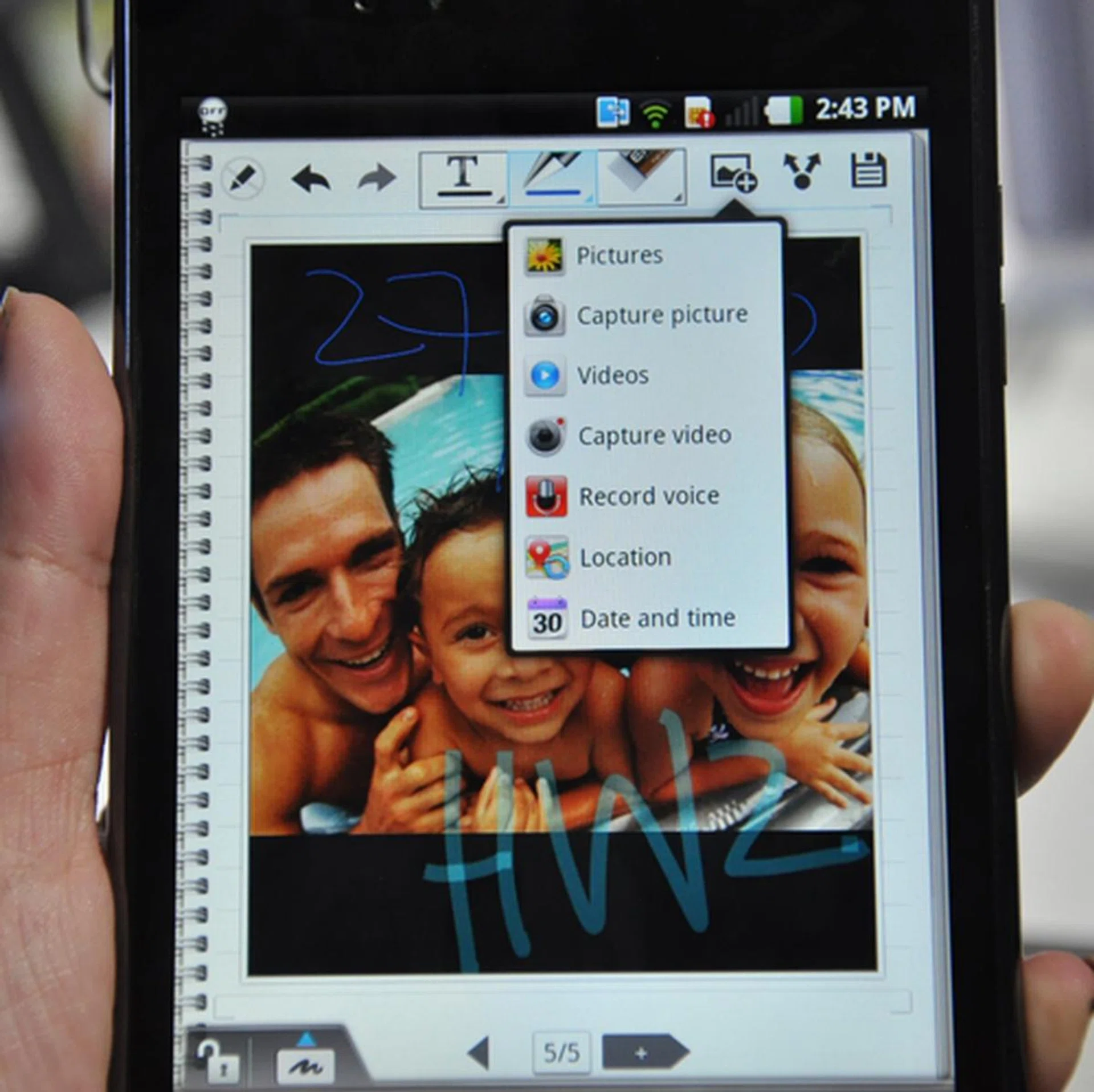 On entering an individual notebook, you can add text, edit photos further, record voice messages or capture videos without much fuss.