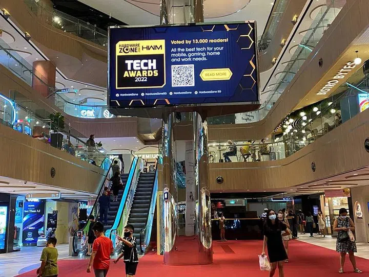 SPHMBO screen at Katong i12 mall.