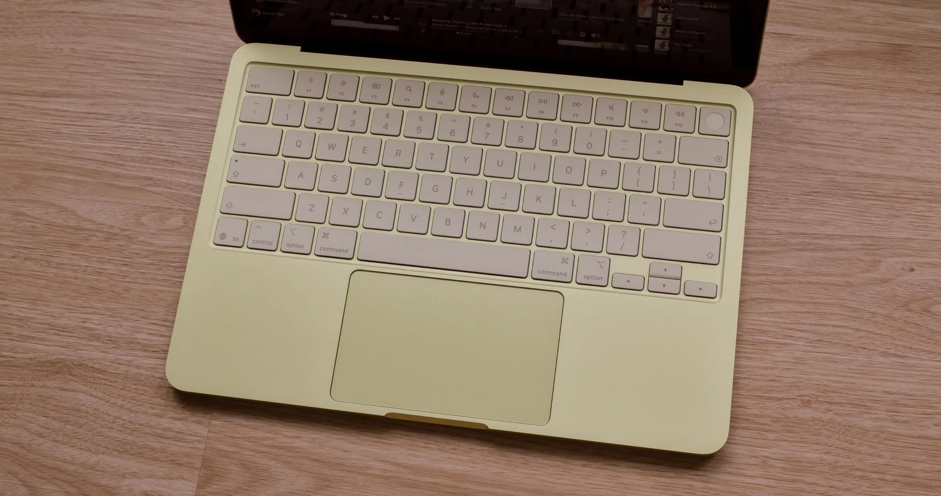 MacBook Neo keyboard and trackpad