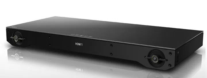 The smallest of the three, the HT-XT3 fits nicely under a 65" TV.
