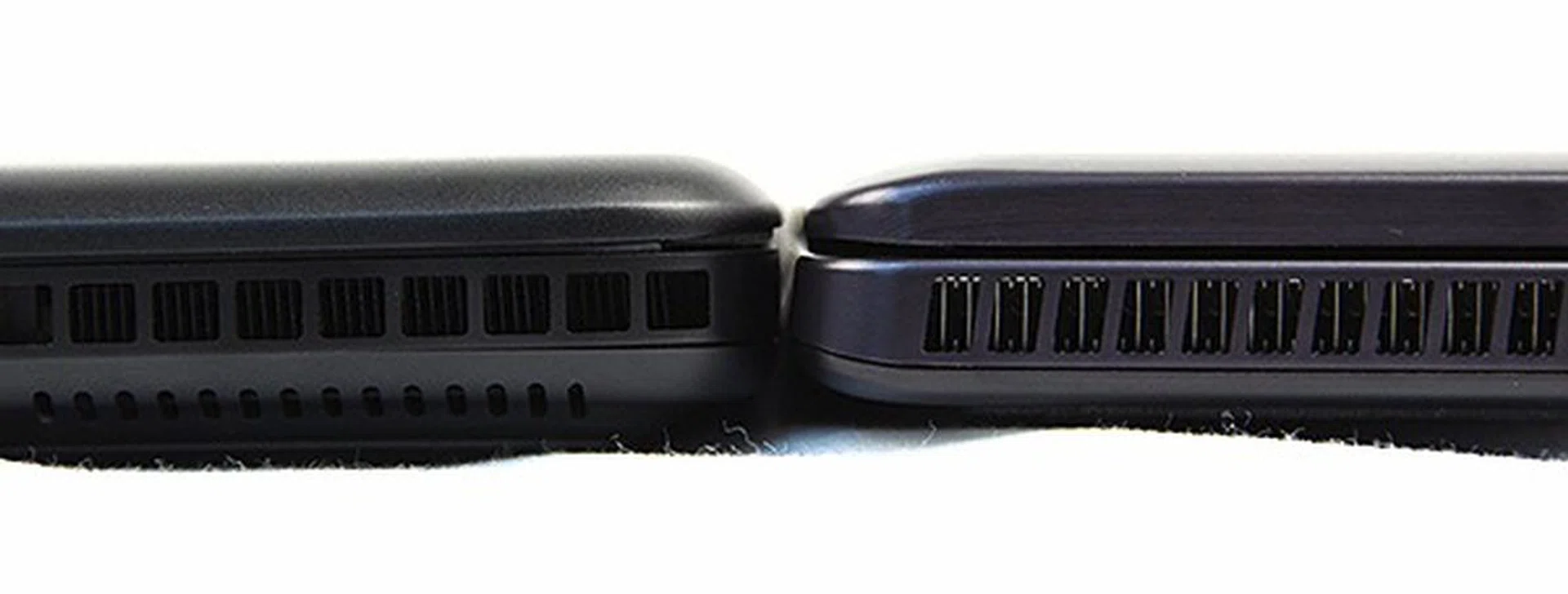 Razer on the left and MSI on the right. Which is thicker? It is hard to sure for sure.