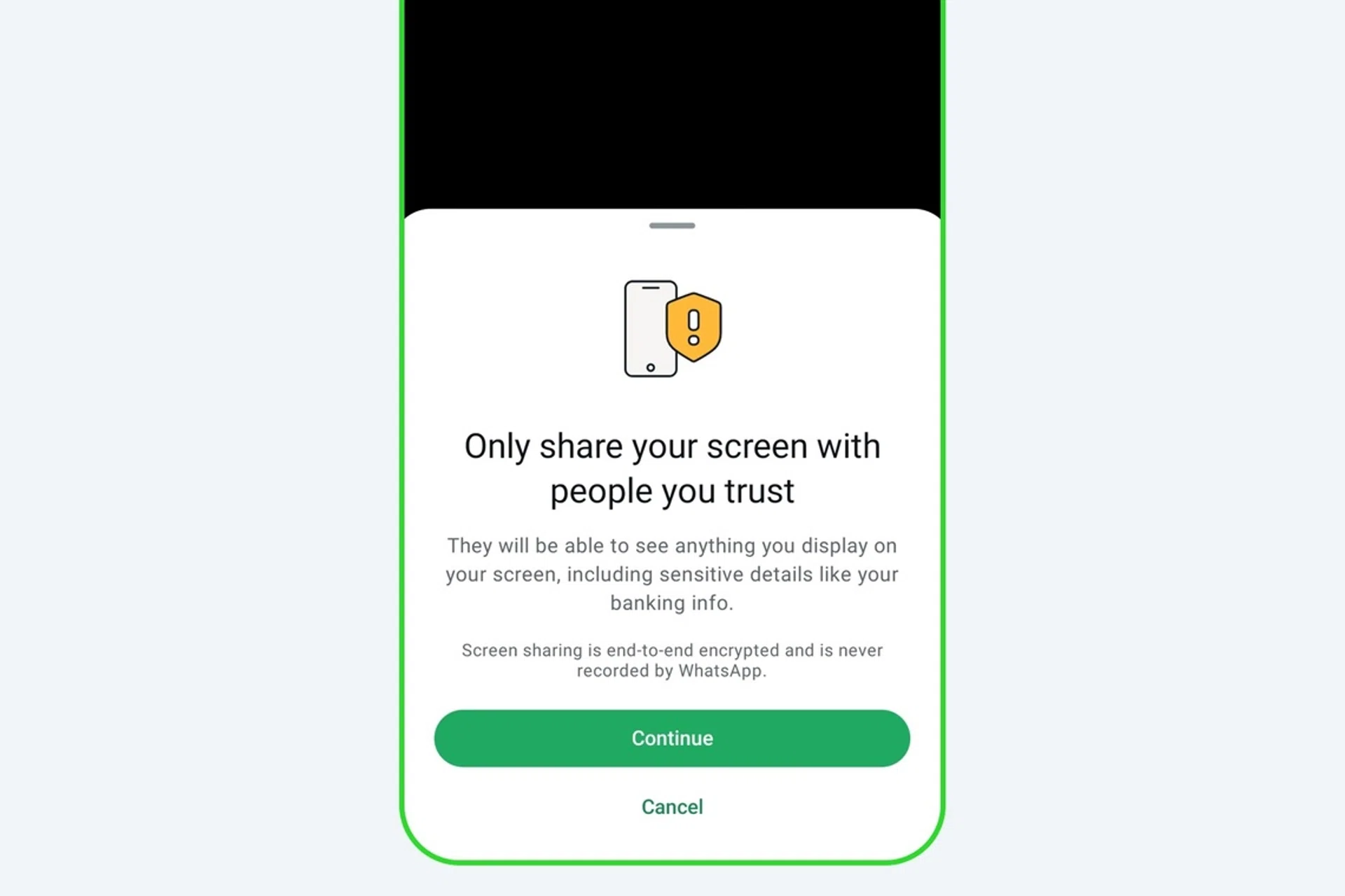 WhatsApp’s latest anti-scam feature.