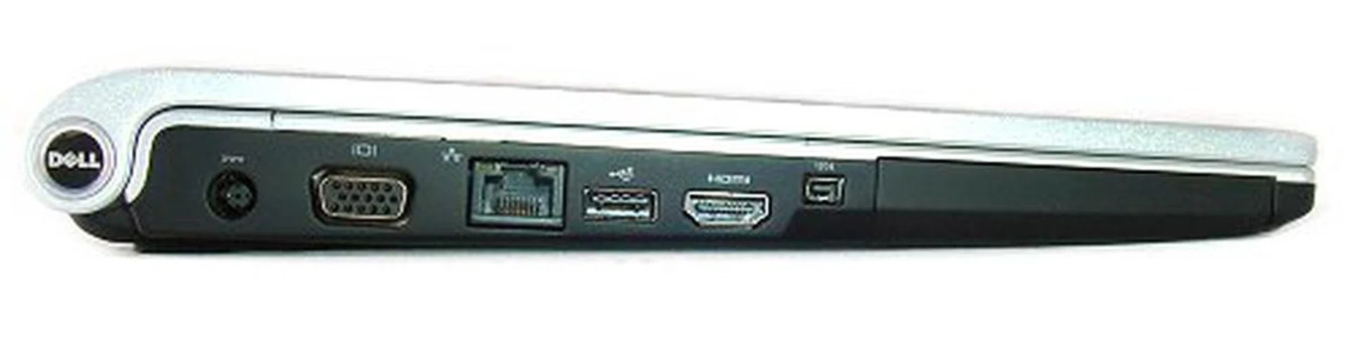 On the left, you have the I/O panel of the notebook including power since there is no space for any at the rear.