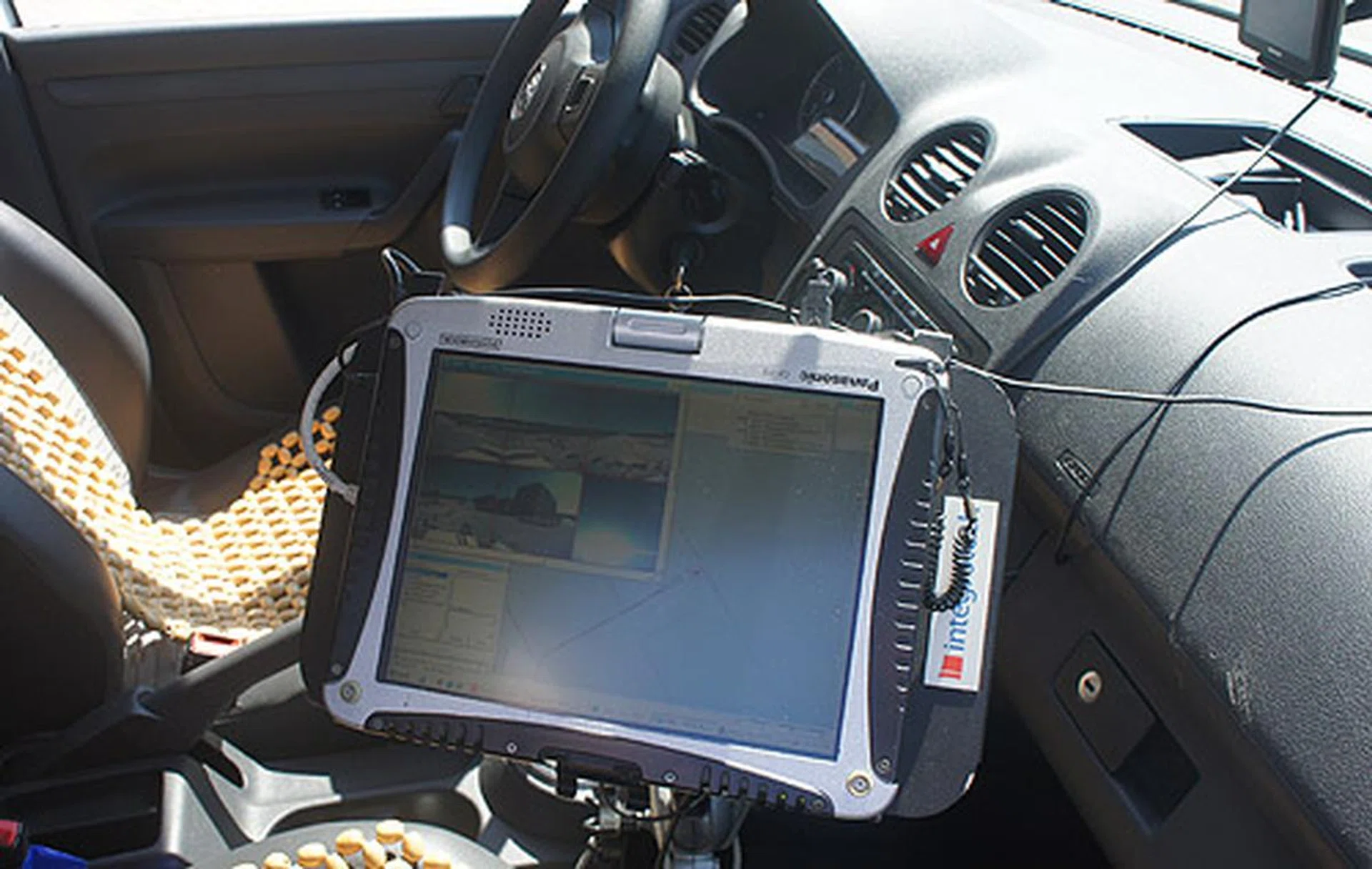 Deployed as a team of two, the driver drives (obviously) while his colleagues makes updates on the tablet PC.