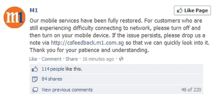 Image source: M1 Facebook Page